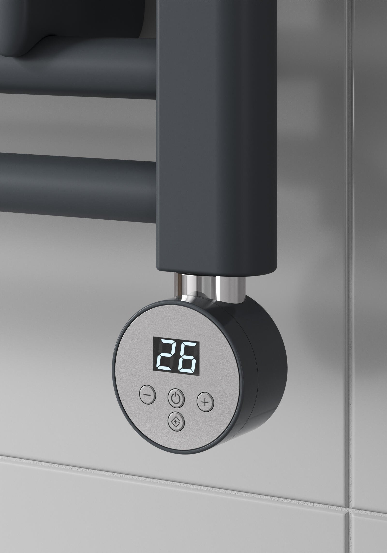 Reina Anthracite Mini Round Thermostatic Control Unit Heater Shop