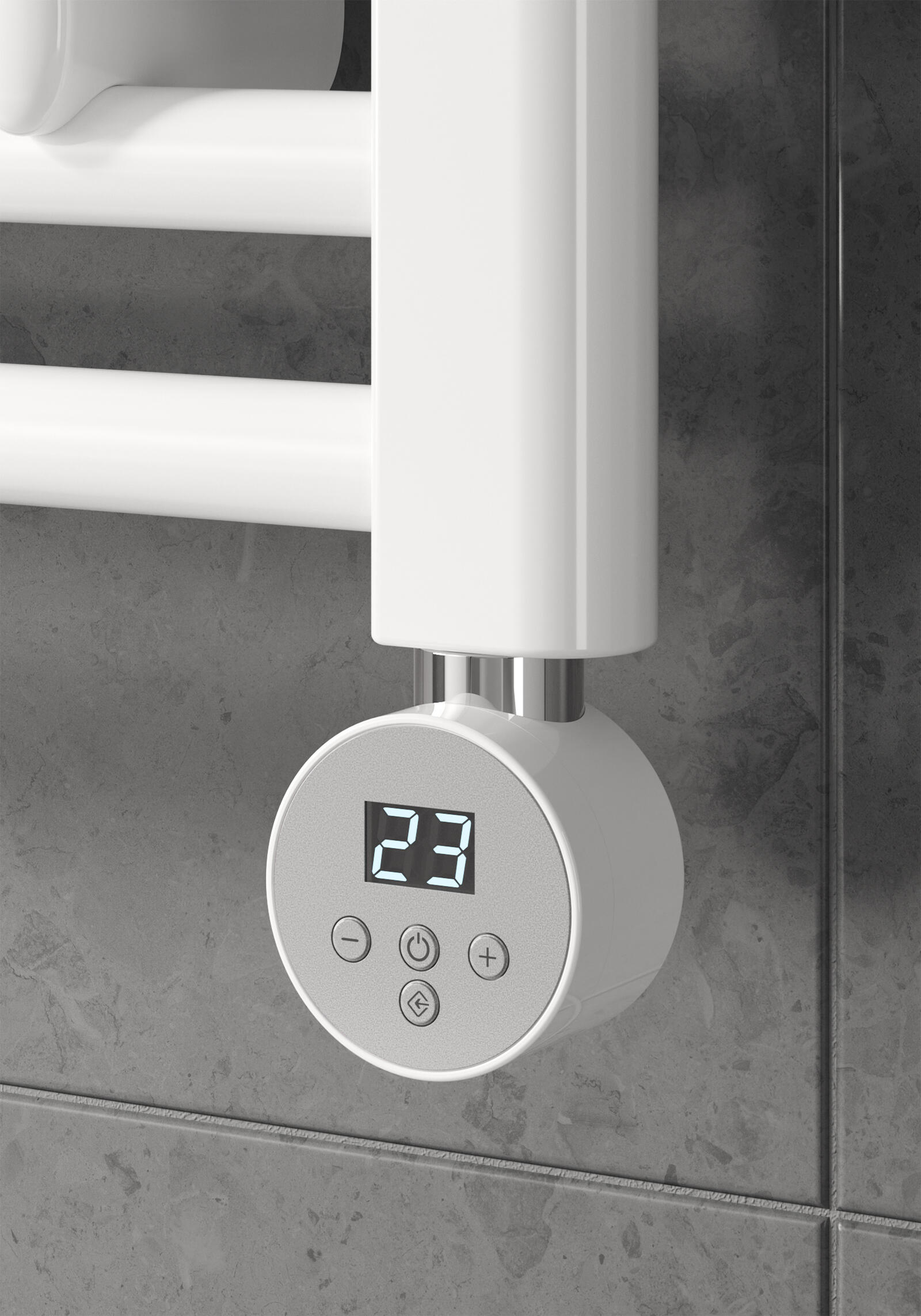 Reina White Mini Round Thermostatic Control Unit Heater Shop