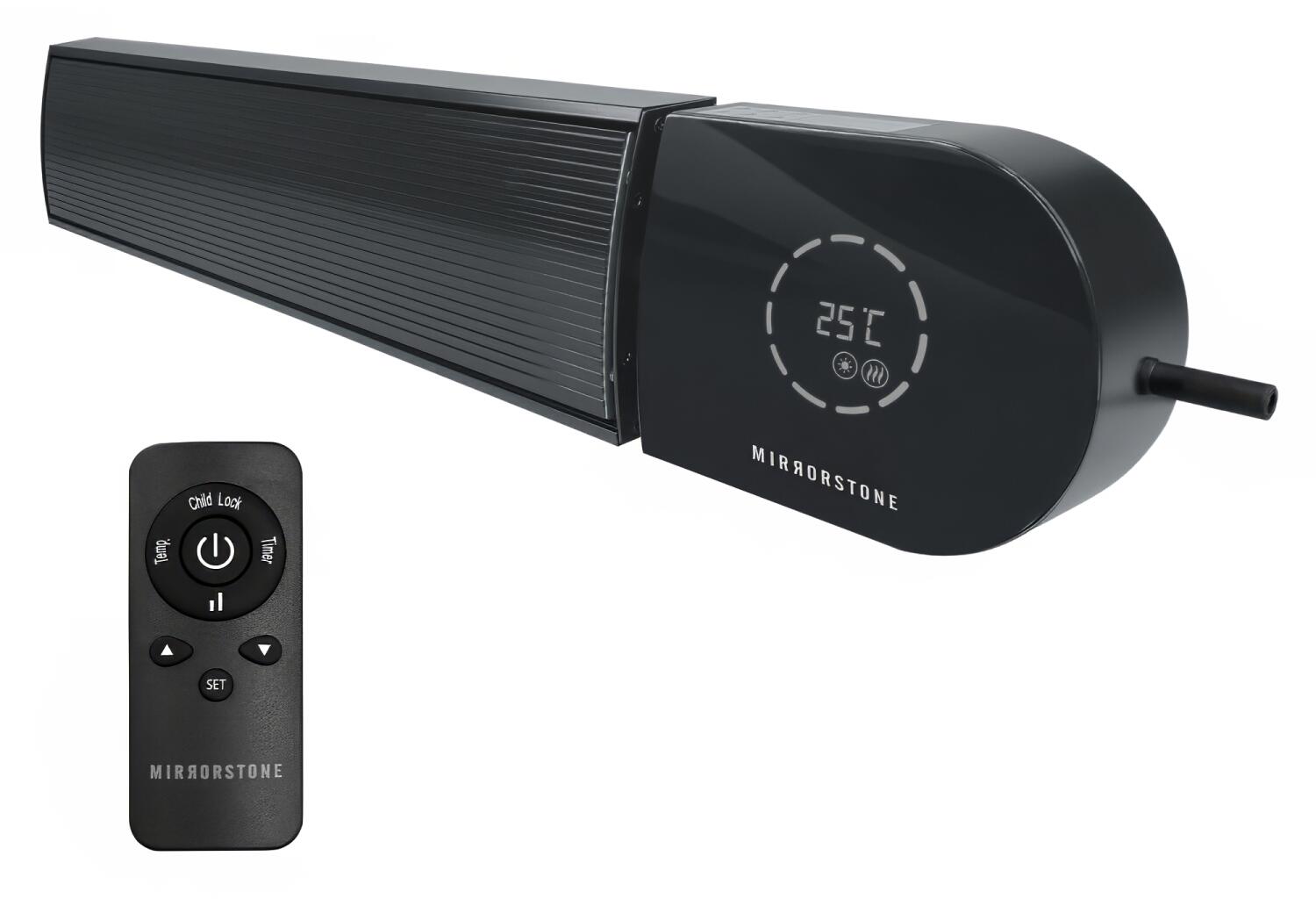 Mirrorstone Ionis 1.2kW Remote Controllable Wi-Fi Infrared Black Bar ...