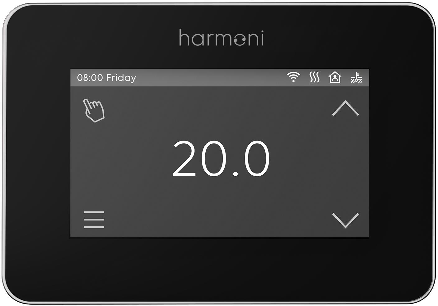Harmoni Touch-E Black Wi-Fi Thermostat - 16 Amp - Heater Shop