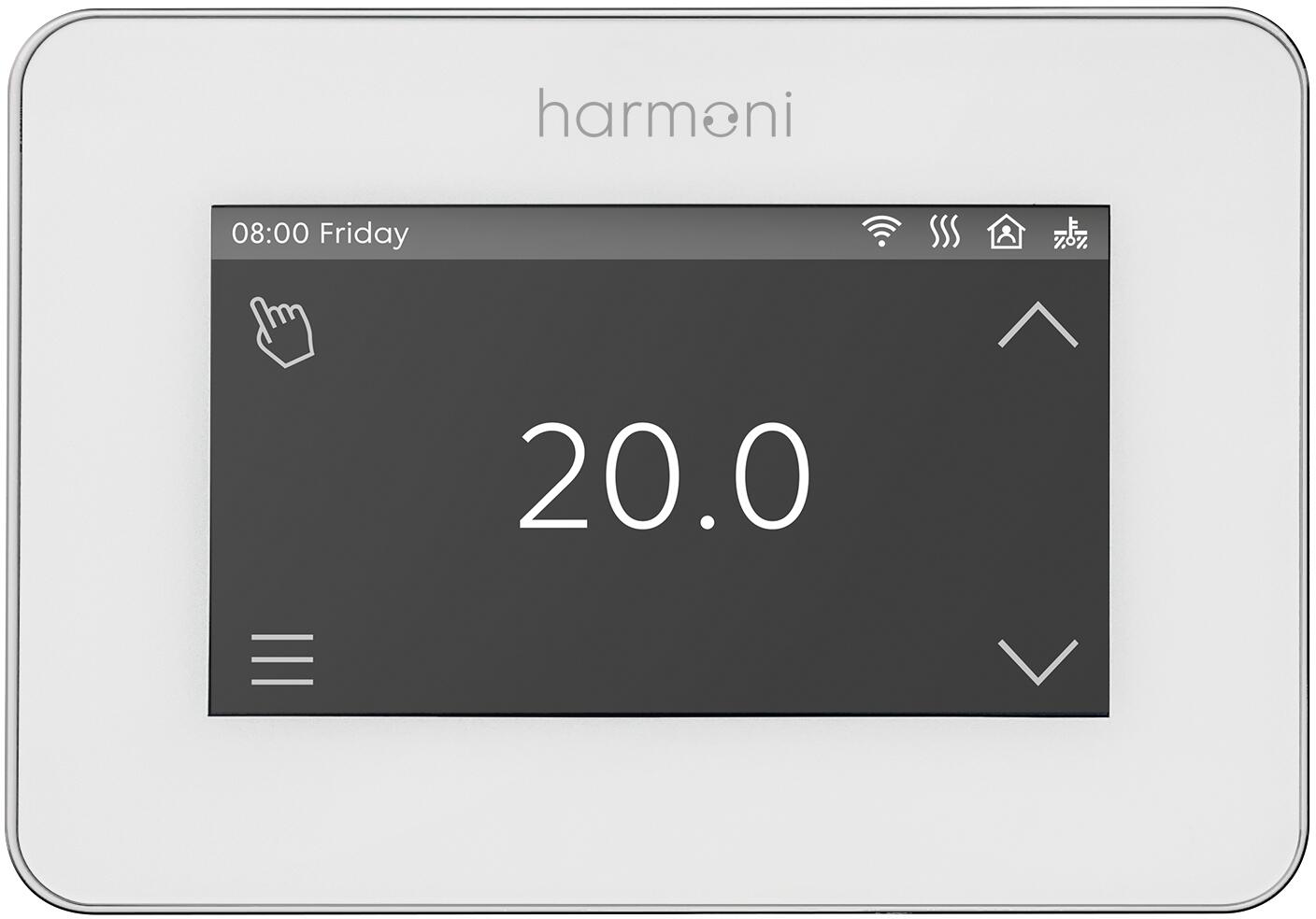 Harmoni Touch-E White Wi-Fi Thermostat - 16 Amp - Heater Shop