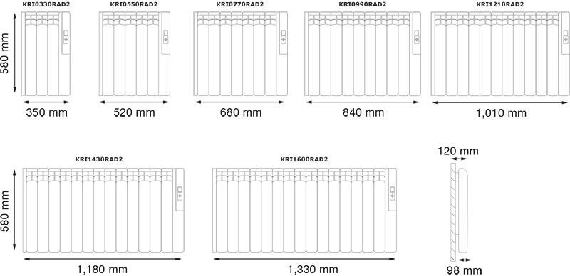 Which size Rointe Kyros electric radiators are available? - Heater Shop