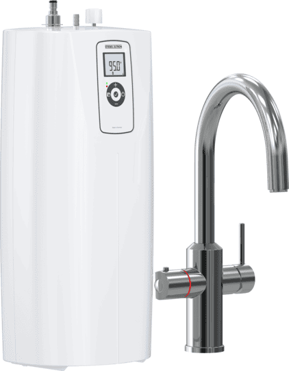 Stiebel Eltron UltraHot Plus 750W Instant Hot Water Dispenser – Under-Sink, 203°F, 34 Cups/Hour, White, Digital Display, 120V Plug-In