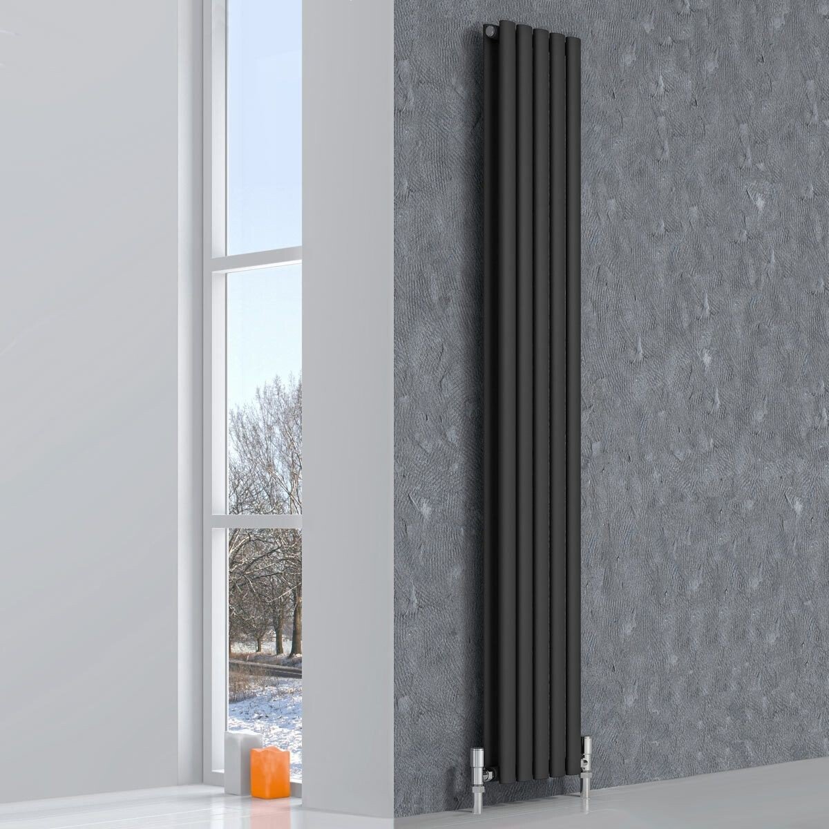 black vertical radiators